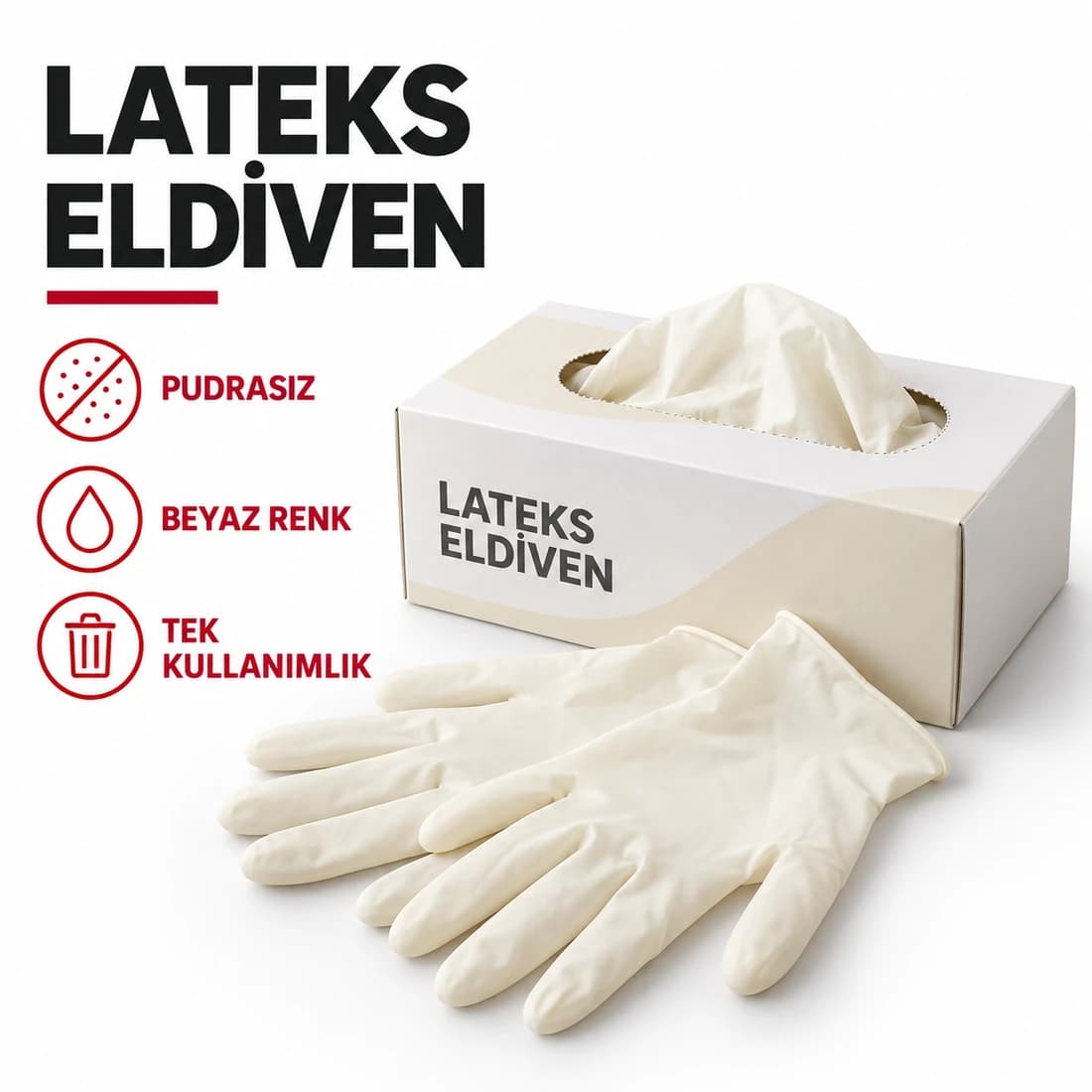 BEYAZ LATEKS PUDRASIZ L BEDEN ELDİVEN HASPET — temsili ürün görseli